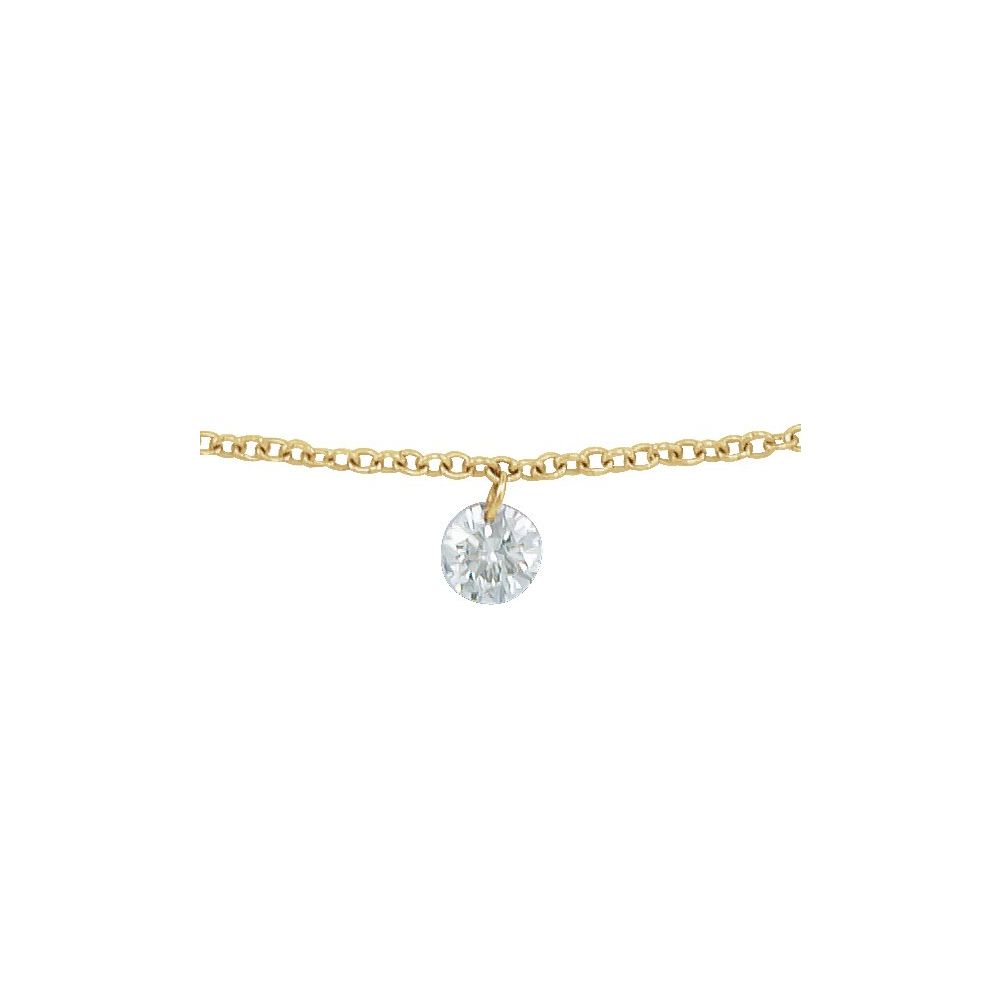 1/6 CT Natural Diamond Solitaire 9" Anklet