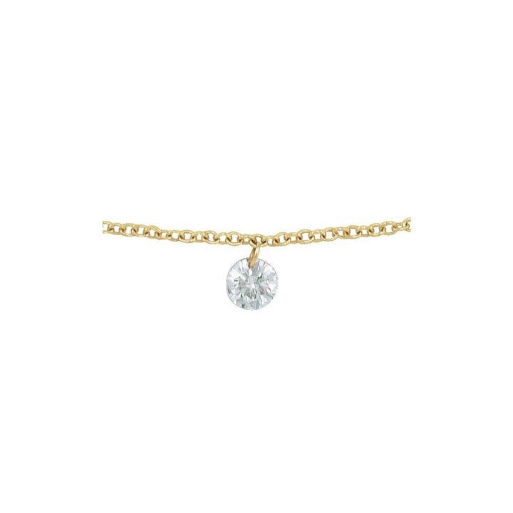1/6 CT Natural Diamond Solitaire 9" Anklet