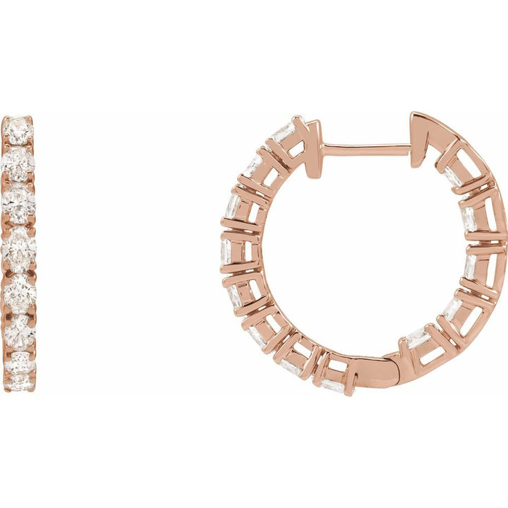 Inside-Outside Diamond Hoop Earrings