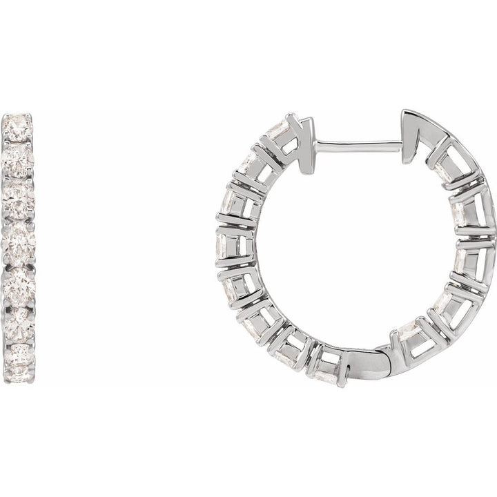 Inside-Outside Diamond Hoop Earrings