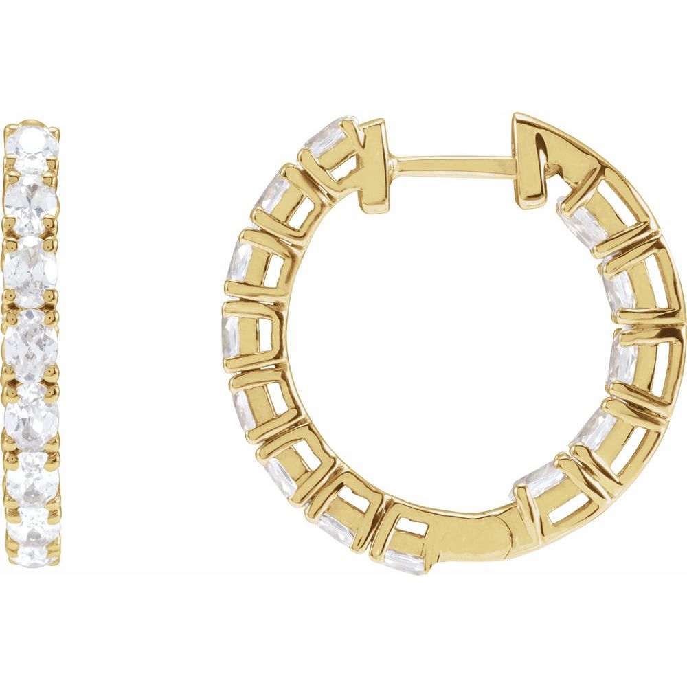 Inside-Outside Diamond Hoop Earrings