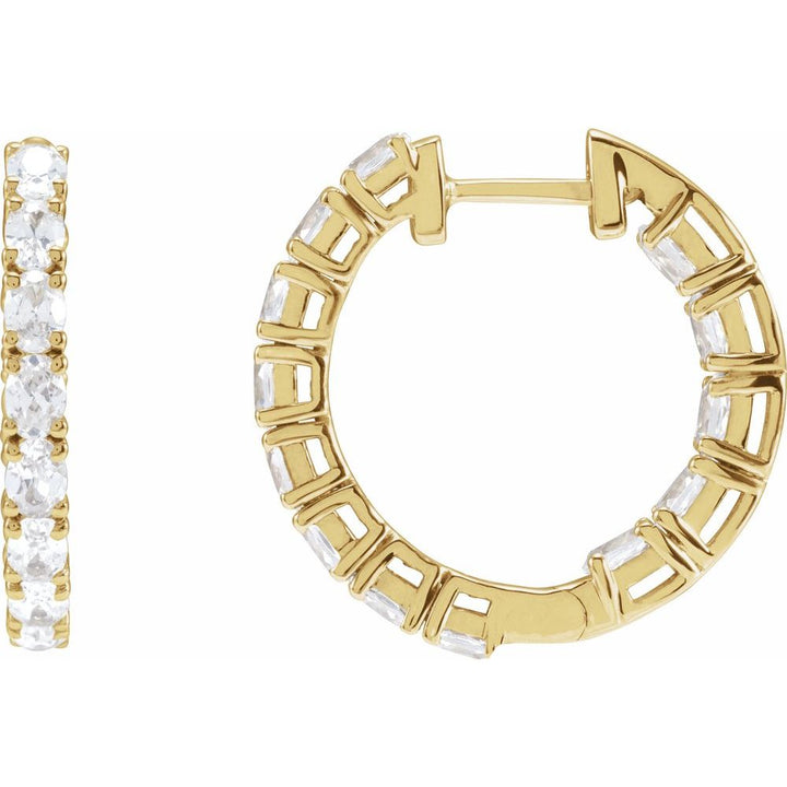 Inside-Outside Diamond Hoop Earrings