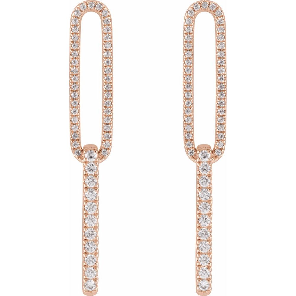 Lab-Grown Diamond Elongated Link Earrings