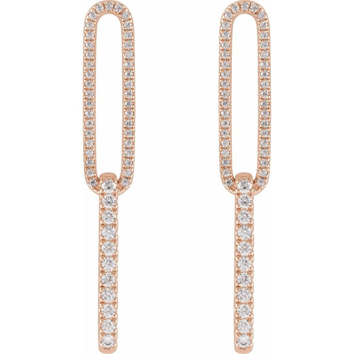 Lab-Grown Diamond Elongated Link Earrings