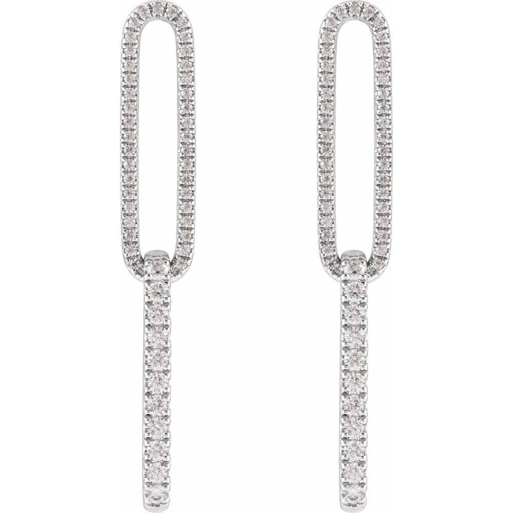 Lab-Grown Diamond Elongated Link Earrings