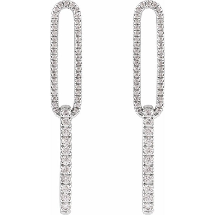 Lab-Grown Diamond Elongated Link Earrings