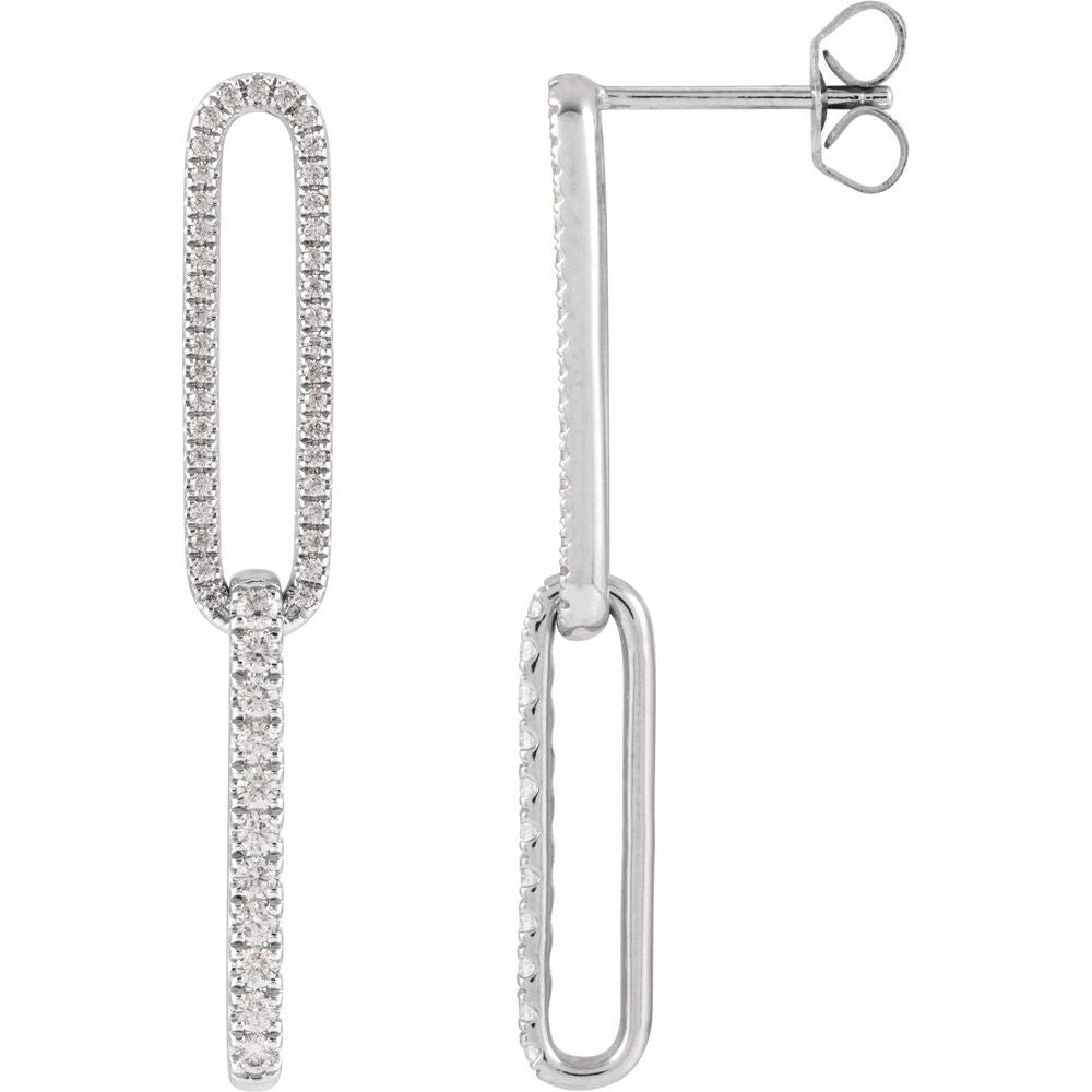 Lab-Grown Diamond Elongated Link Earrings