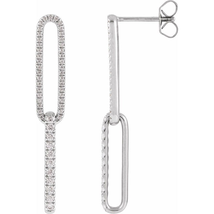 Lab-Grown Diamond Elongated Link Earrings