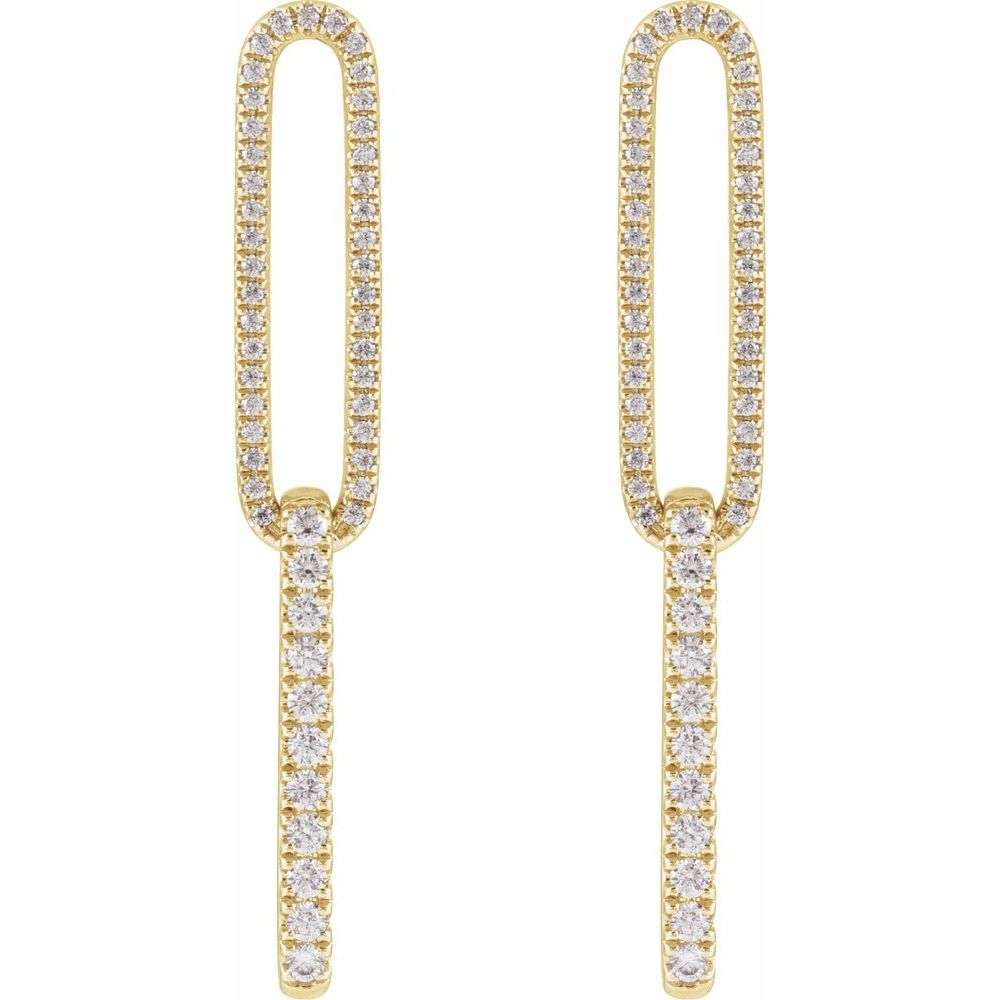 Lab-Grown Diamond Elongated Link Earrings