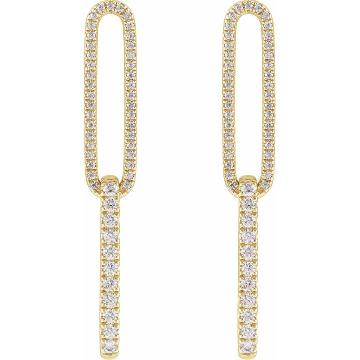 Lab-Grown Diamond Elongated Link Earrings
