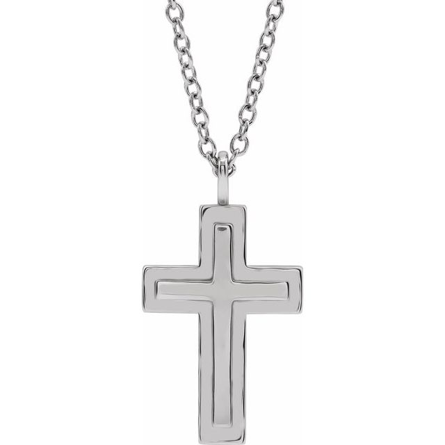 Men's Textured Cross Necklace