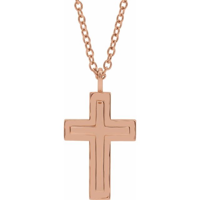 Men's Textured Cross Necklace