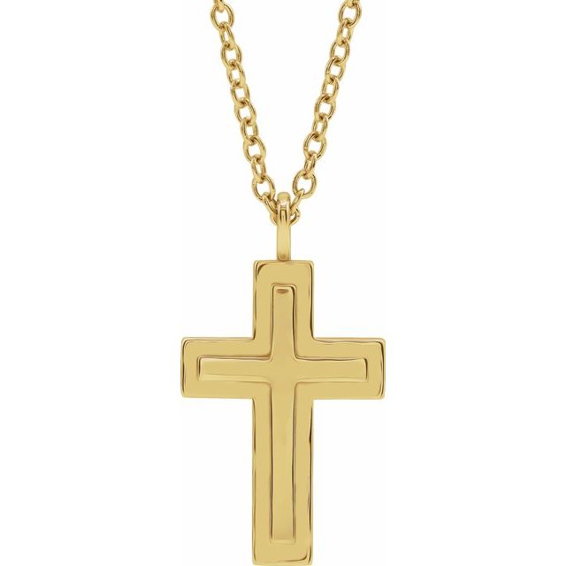 Men's Textured Cross Necklace