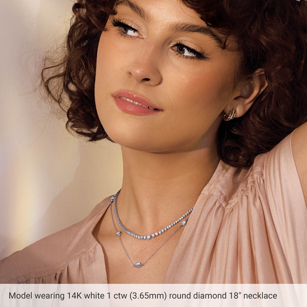 1 CTW Lab-Grown Diamond Station Necklace