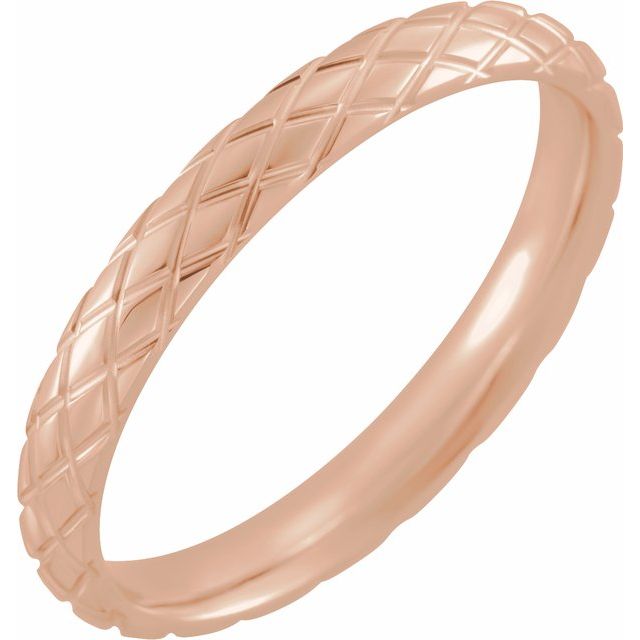 Men's 3 mm Rhombus Textured Wedding Band