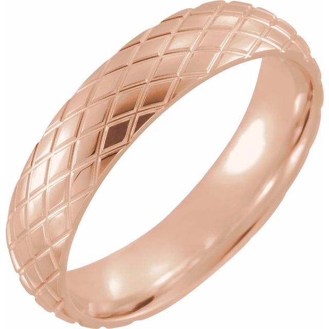 Men's 5 mm Rhombus Textured Wedding Band