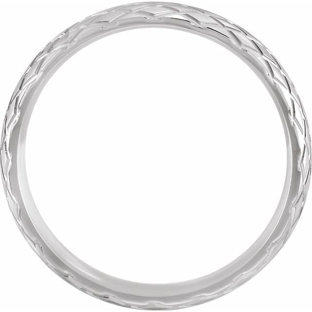Men's 3 mm Rhombus Textured Wedding Band