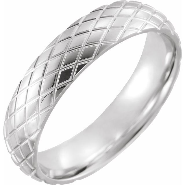 Men's 5 mm Rhombus Textured Wedding Band