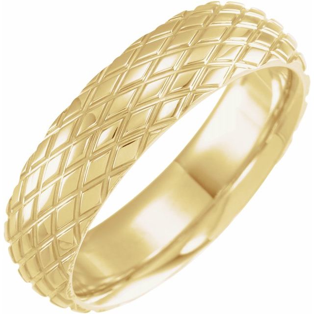Men's 6 mm Rhombus Textured Wedding Band