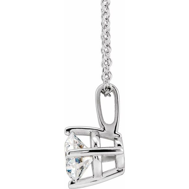 Round 1/2 CT Natural Diamond Solitaire Pendant Necklace