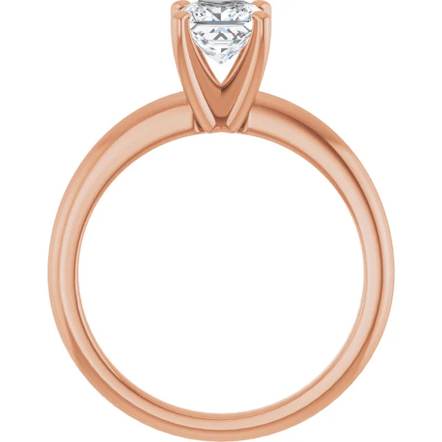 Square 3/4 CT Lab-Grown Diamond Classic Solitaire Ring