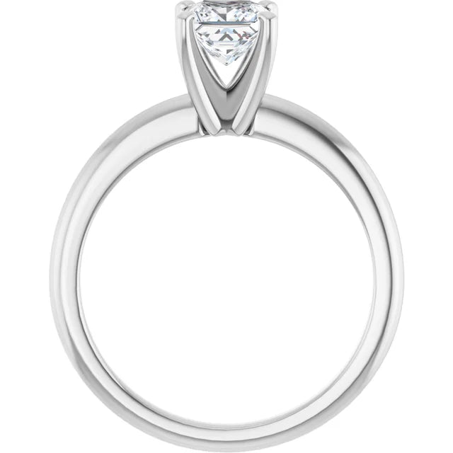 Square 3/4 CT Lab-Grown Diamond Classic Solitaire Ring