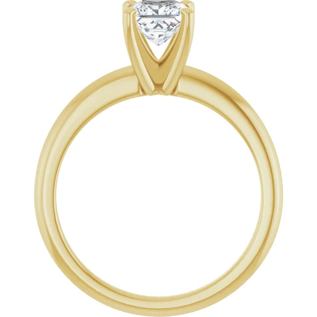 Square 3/4 CT Lab-Grown Diamond Classic Solitaire Ring