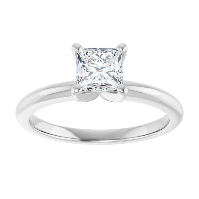 Square 3/4 CT Lab-Grown Diamond Classic Solitaire Ring