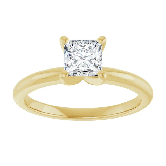 Square 3/4 CT Lab-Grown Diamond Classic Solitaire Ring