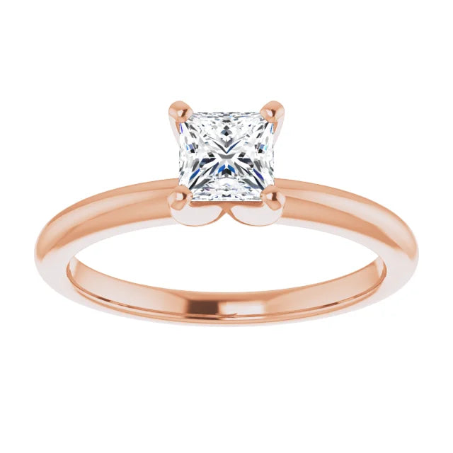 Square 1/2 CT Lab-Grown Diamond Classic Solitaire Ring