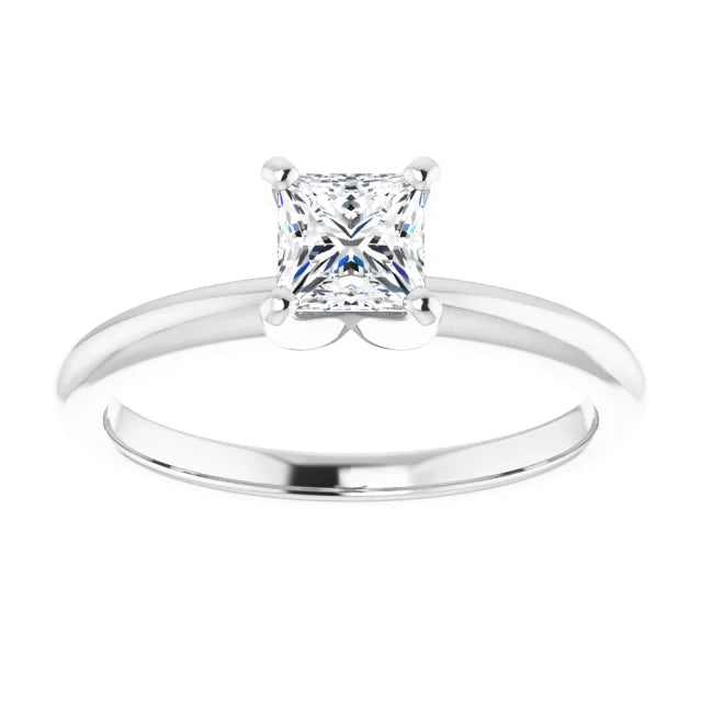 Square 1/2 CT Lab-Grown Diamond Classic Solitaire Ring