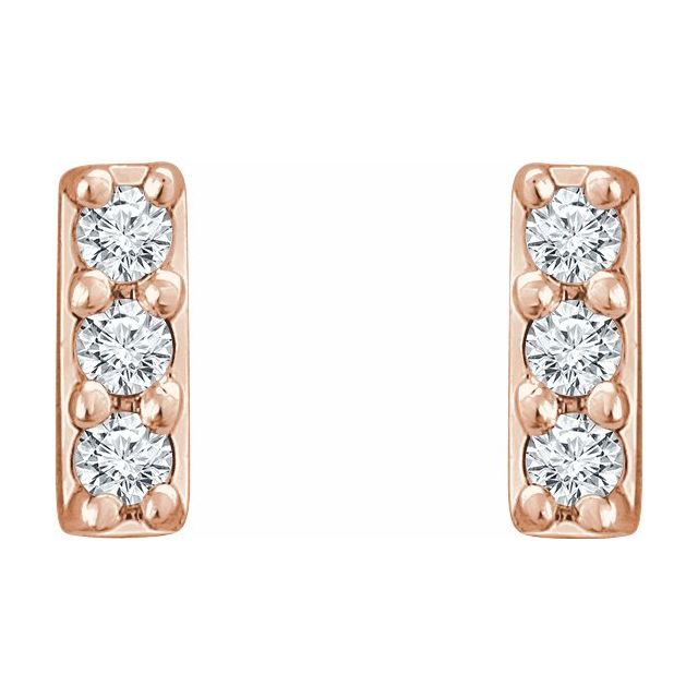 Tiny Lab-Grown Diamond Accented Bar Earrings