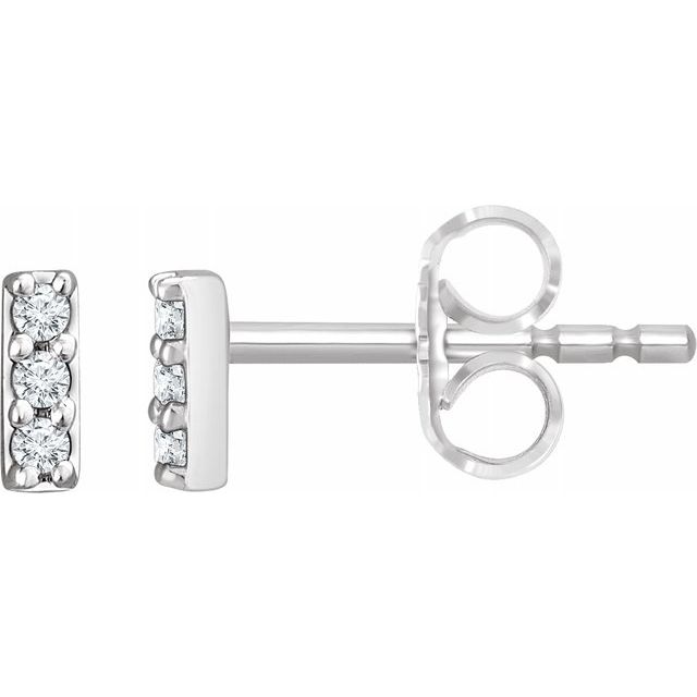 Tiny Lab-Grown Diamond Accented Bar Earrings