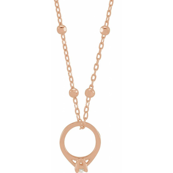 Tiny Lab-Grown Diamond Ring Necklace