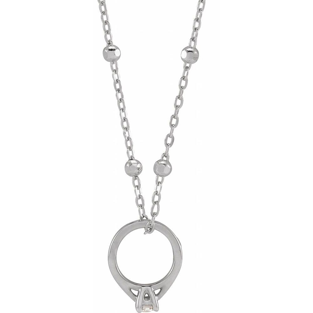 Tiny Lab-Grown Diamond Ring Necklace