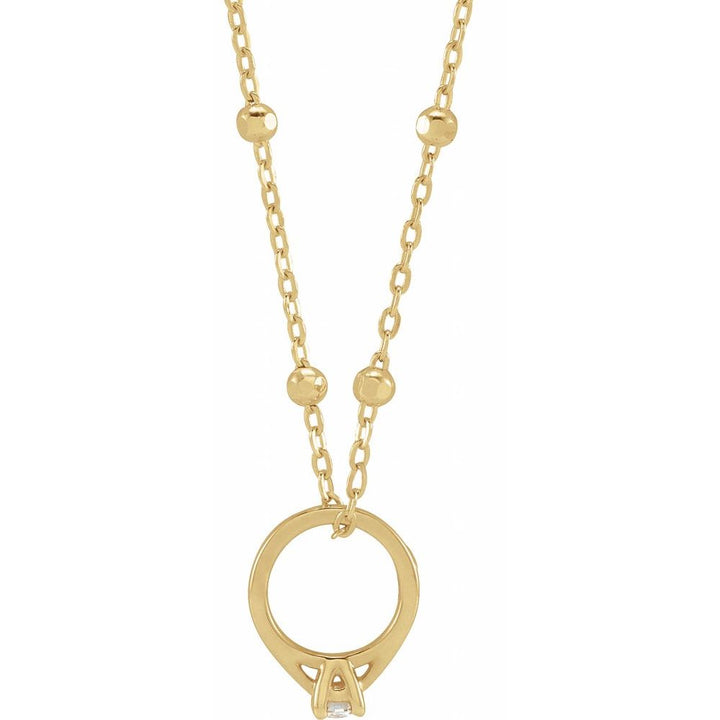 Tiny Lab-Grown Diamond Ring Necklace