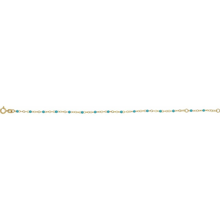 Turquoise Enamel Bead 6-7" Adjustable Bracelet