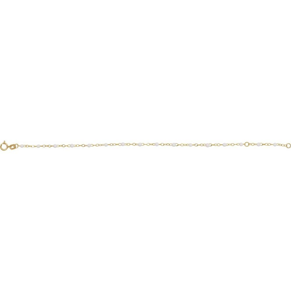 White Enamel Bead 6-7" Adjustable Bracelet