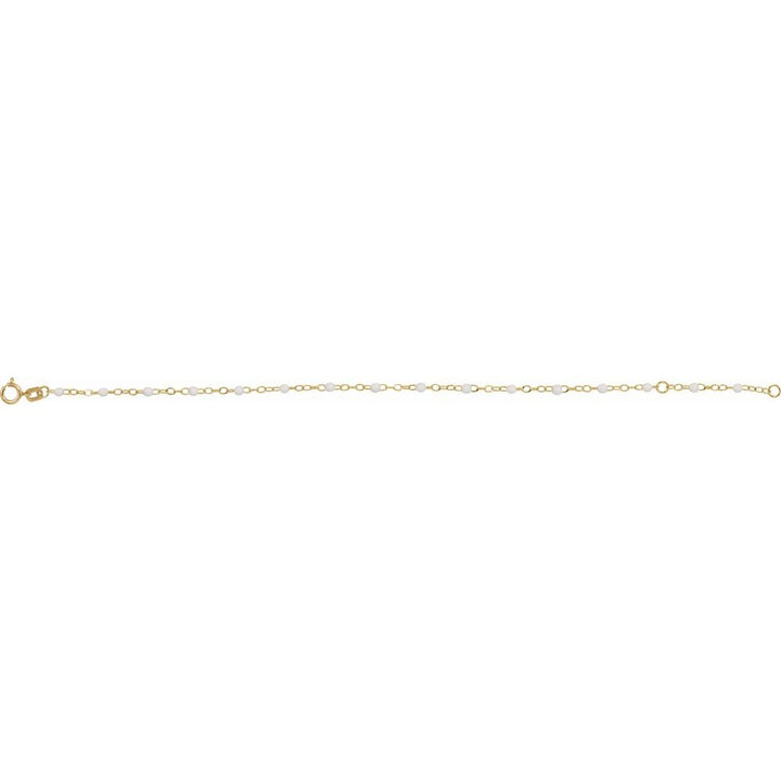 White Enamel Bead 6-7" Adjustable Bracelet